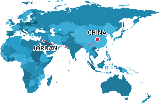 Managing shipping between China and Jordan (المملكة الأردنّيّة الهاشميّة)