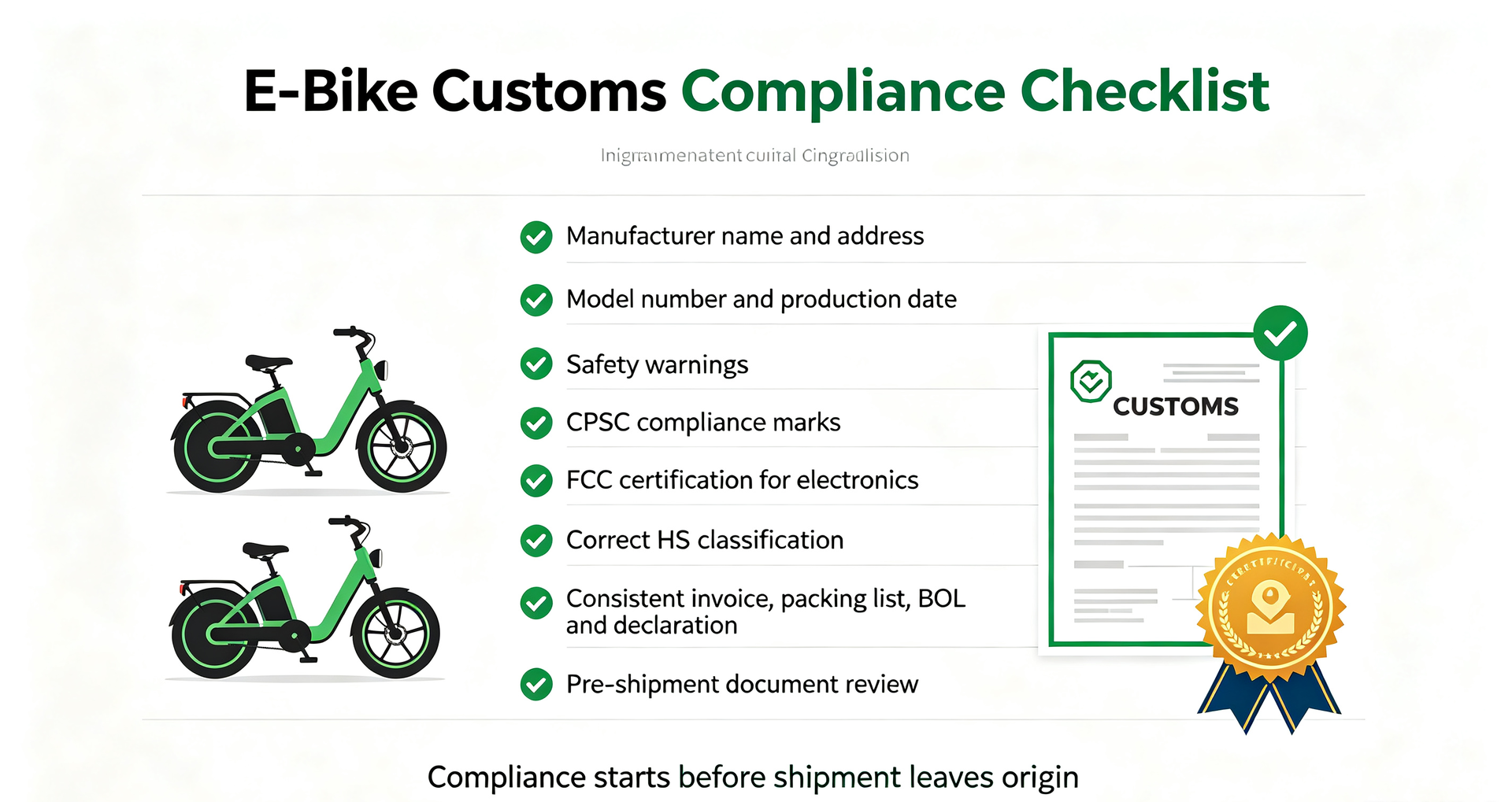E-Bike customs compliance
