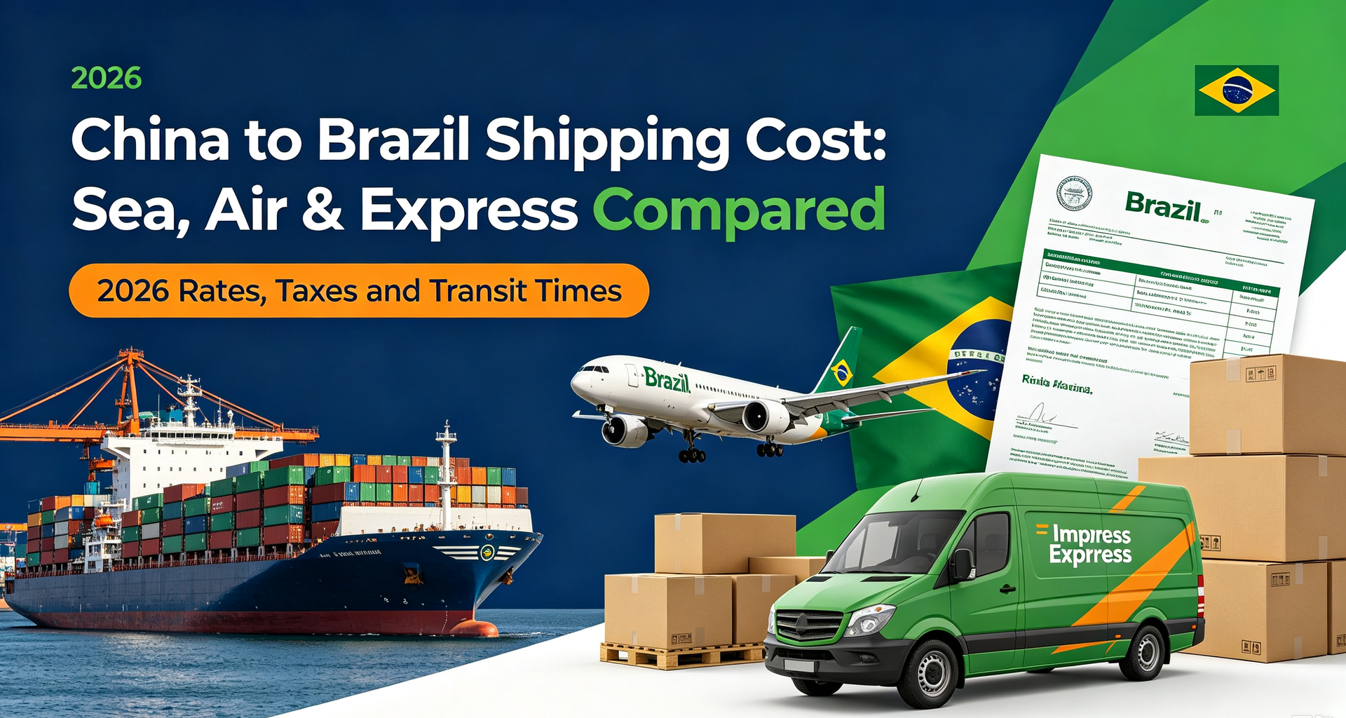 China to Brazil Shipping Cost: Sea, Air & Express Compared (2026)