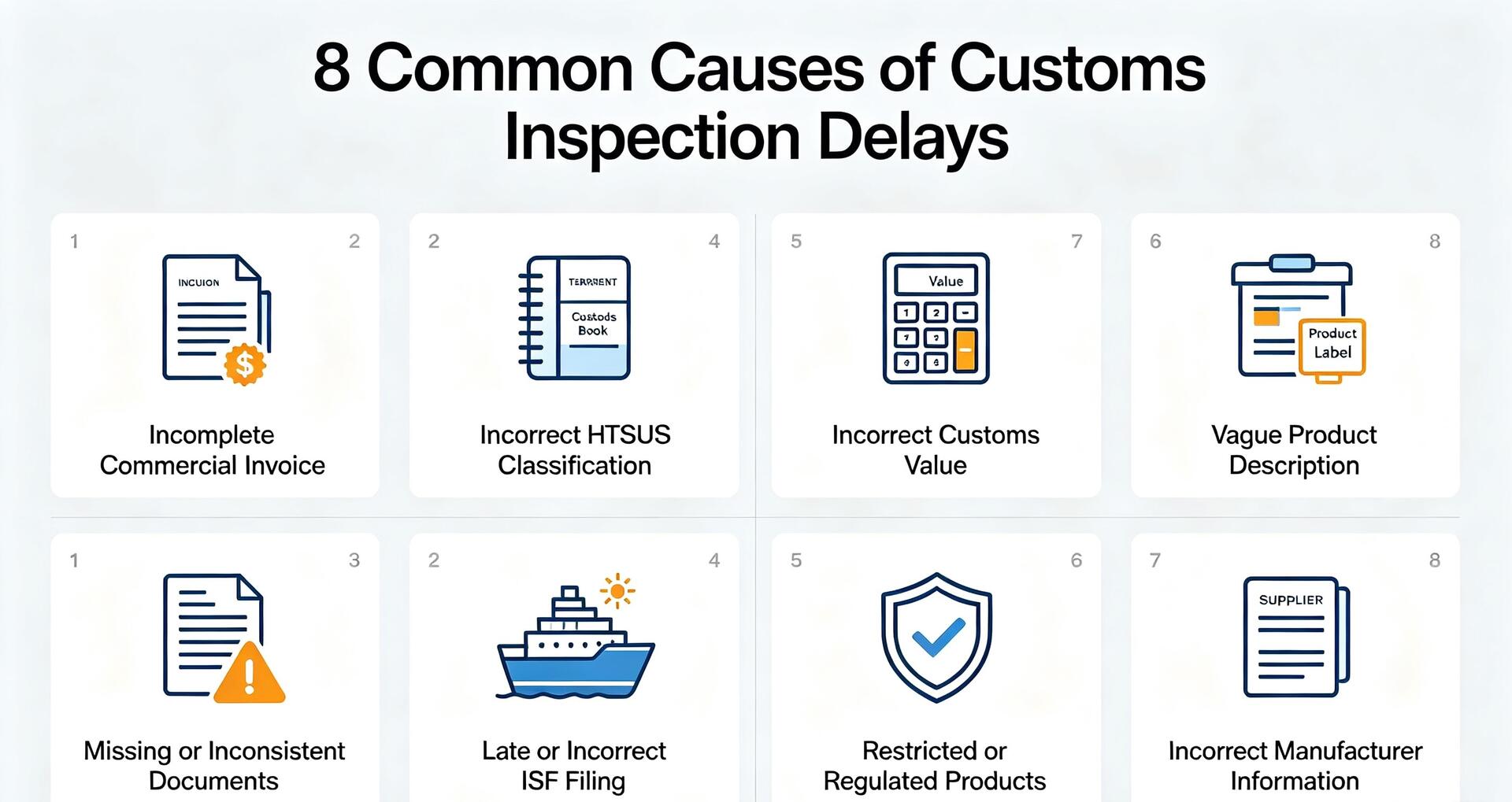 8 common causes of customs inspection delays