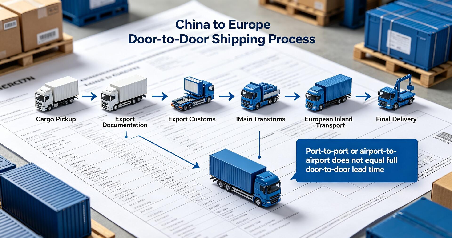China to Europe door-to-door shipping process